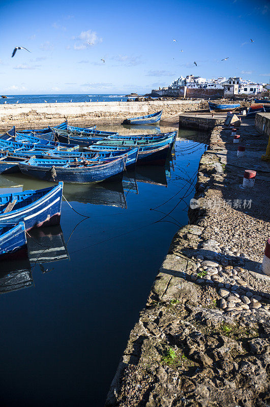 摩洛哥，Essaouira:渔船和麦地那