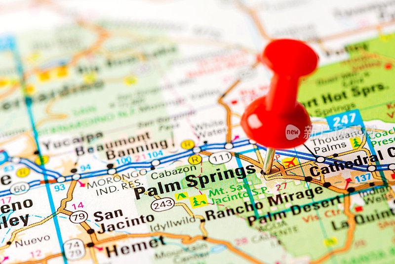 美国首都城市地图系列:棕榈泉，加州