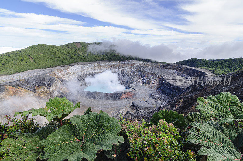 哥斯达黎加的Poas火山口