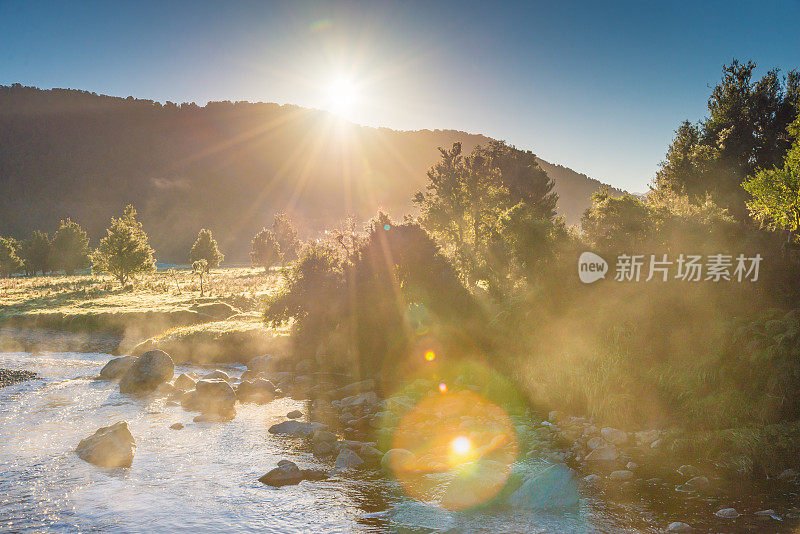 新西兰马锡森湖的库克山