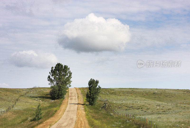 中西部草原景观泥巷云天空