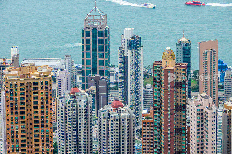 鸟瞰图的香港城市景观