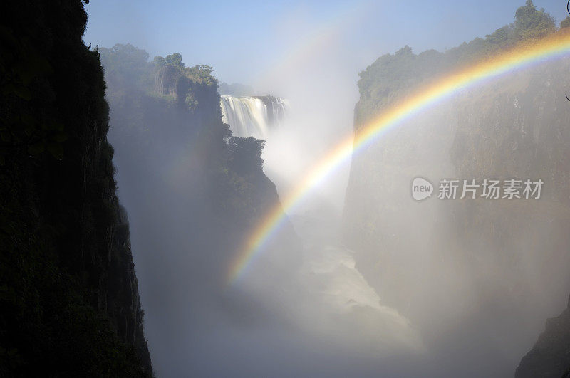 维多利亚瀑布峡谷中的彩虹