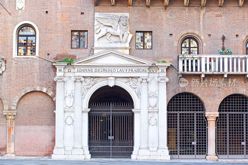 领主广场的古建筑立面。Verona-Italy。