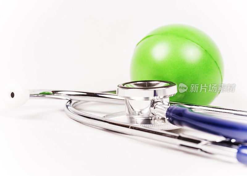 绿应力应力球和听诊器