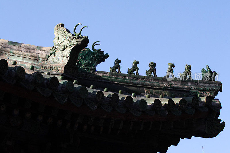 紫禁城的中国皇家屋顶装饰