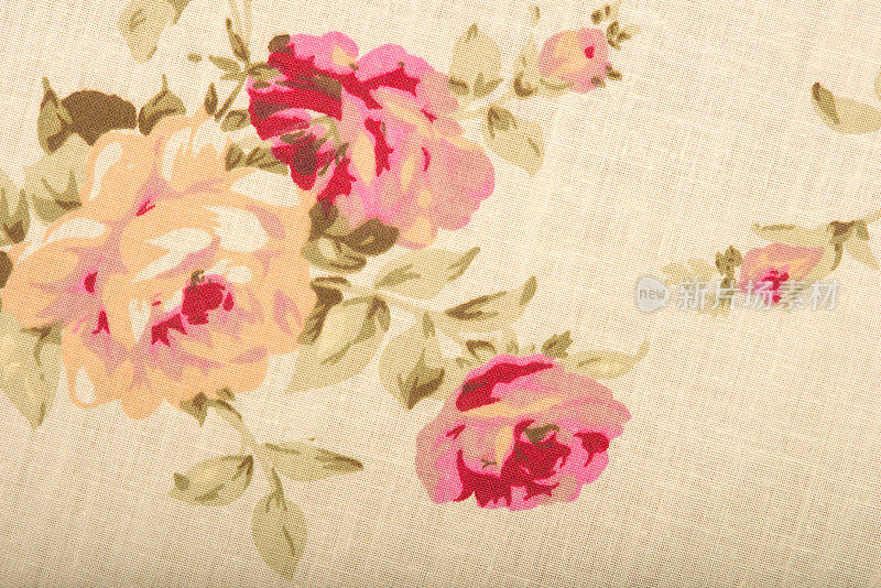 棉麻织物的纹理与绘图花