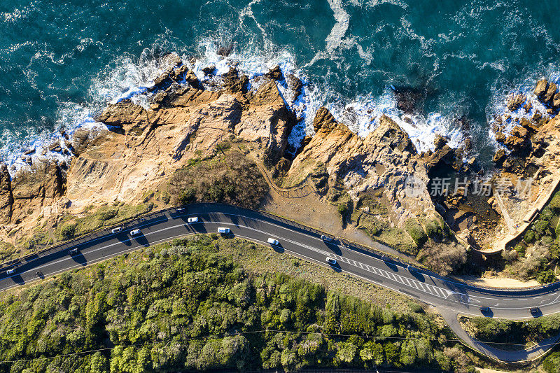 无人机拍摄的托斯卡纳海岸公路