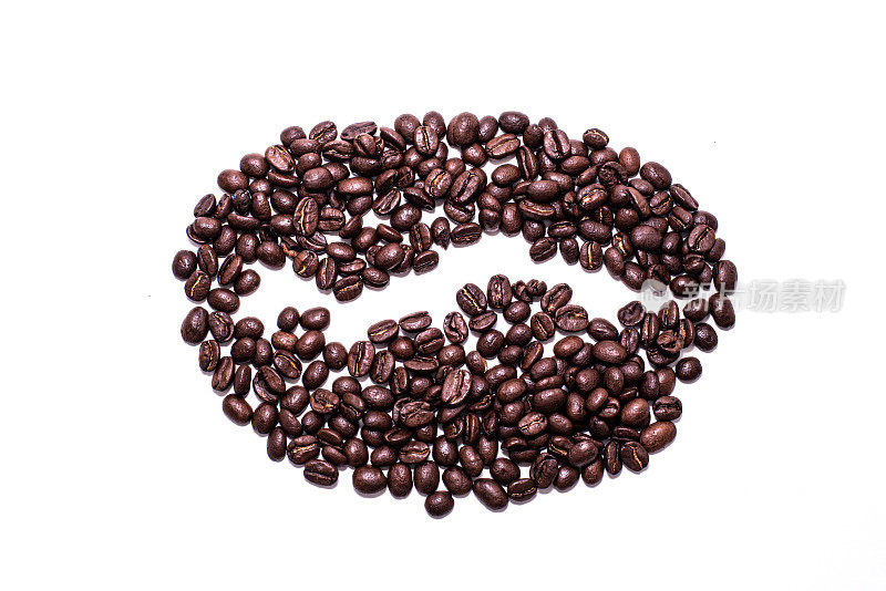 用咖啡豆做成的咖啡豆形状