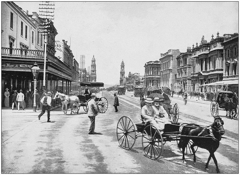 大英帝国的古老照片:国王威廉街，阿德莱德