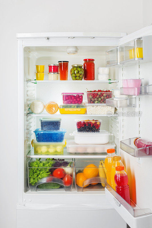 冰箱有不同的健康食品