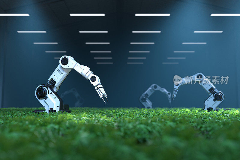 智能机器人农民概念，机器人农民，农业技术，农场自动化