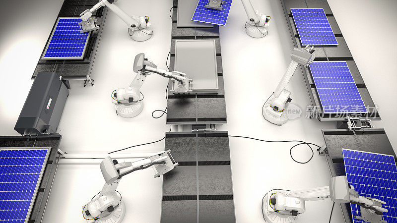 生产太阳能电池板的机器人