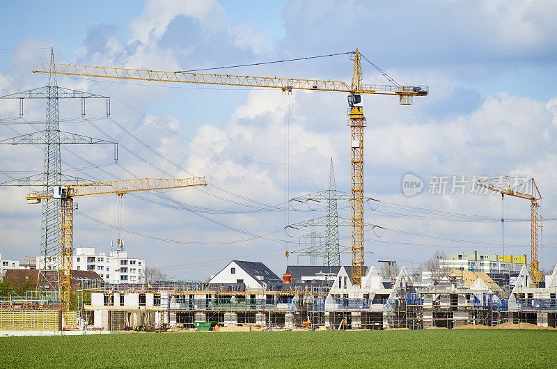 新的沉降和建筑工地