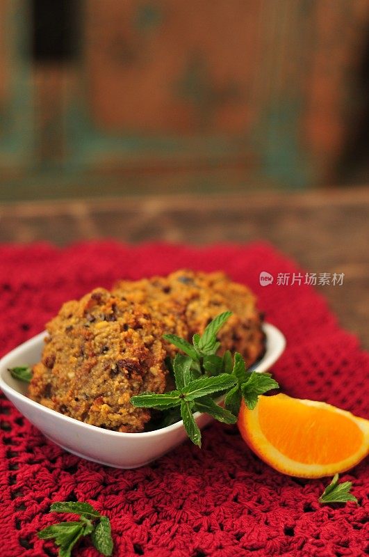 素食食物;蜂蜜坚果甜点