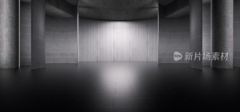 高级背景高端场景混凝土墙3D渲染展位展厅暗技术