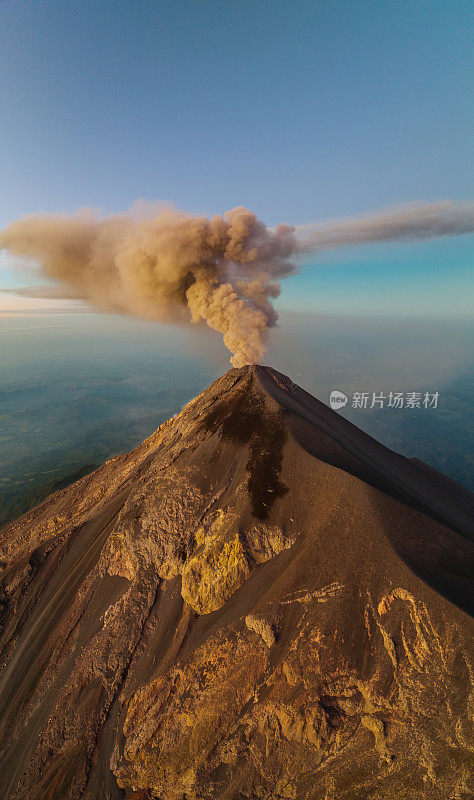 危地马拉火山的鸟瞰图