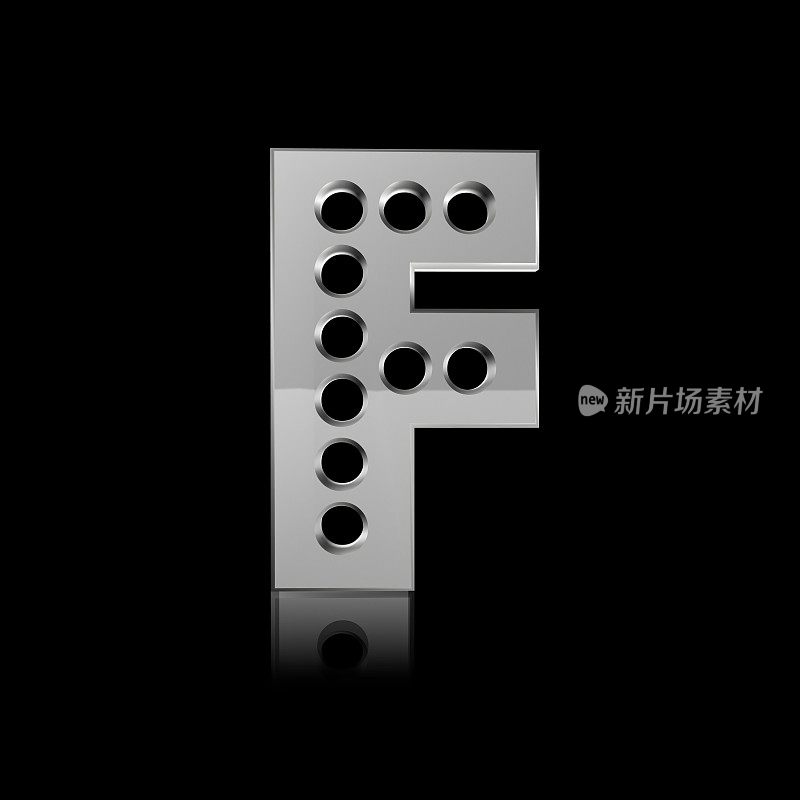 金属字母F