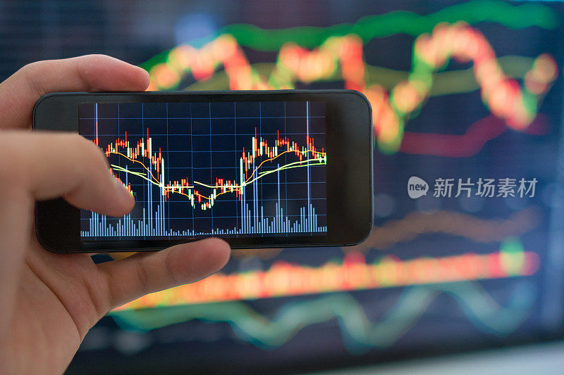 股票市场图表和办公室工作