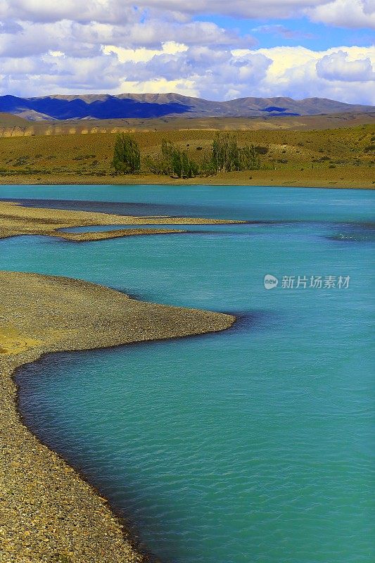 阿根廷湖，草原草原，蓝色河流，巴塔哥尼亚，卡拉法特