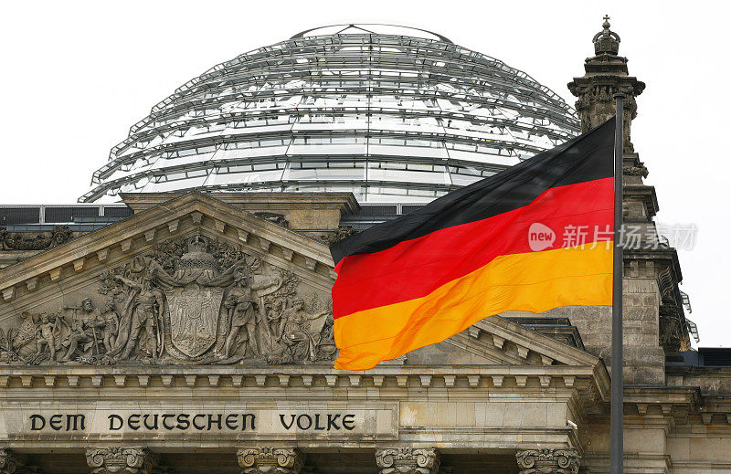 德国国旗和国会大厦