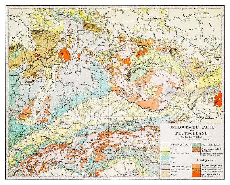 德国地质图，1894年