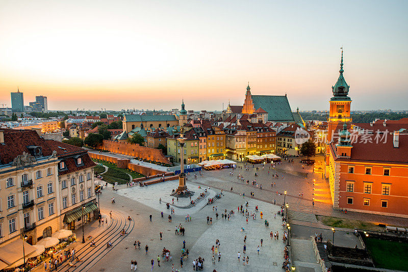 华沙老城的顶视图