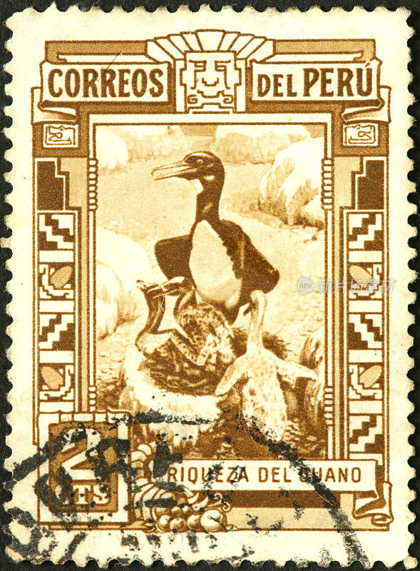 秘鲁老邮票上的鸟粪工业