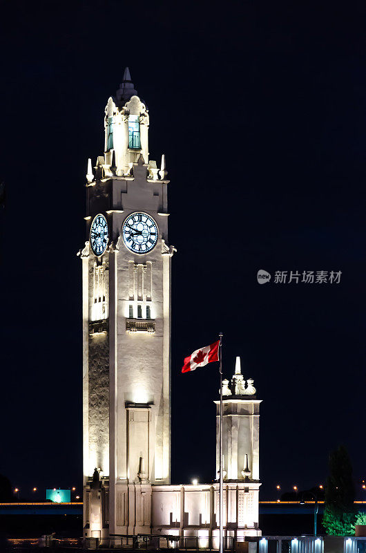 加拿大魁北克省蒙特利尔的老港口钟楼