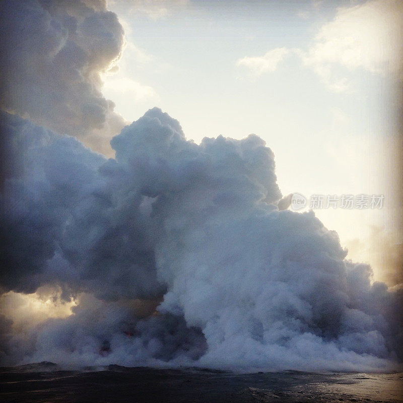 喷发的二氧化硫烟雾火山国家公园夏威夷