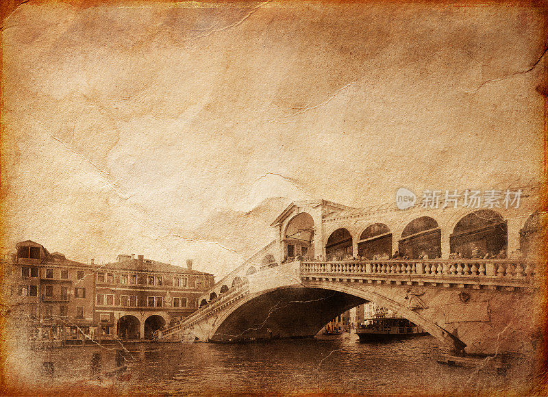 里亚托桥的复古照片