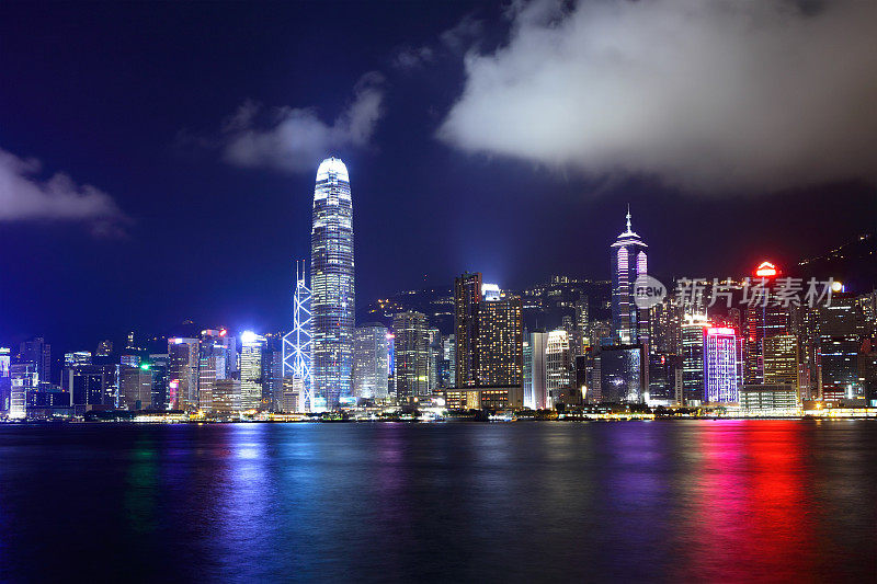 香港维多利亚港的夜景