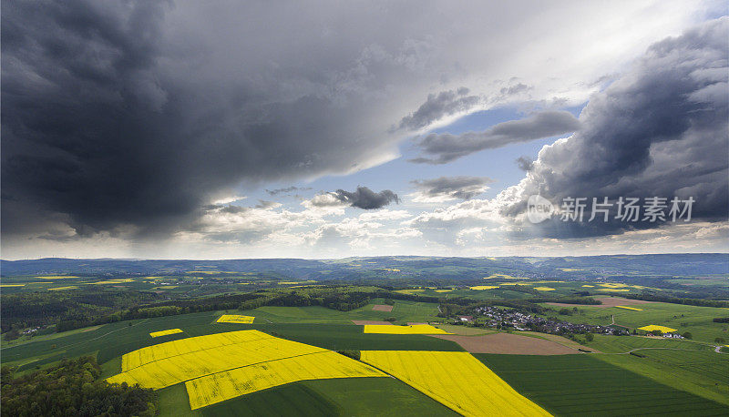 德国农业区全景鸟瞰图