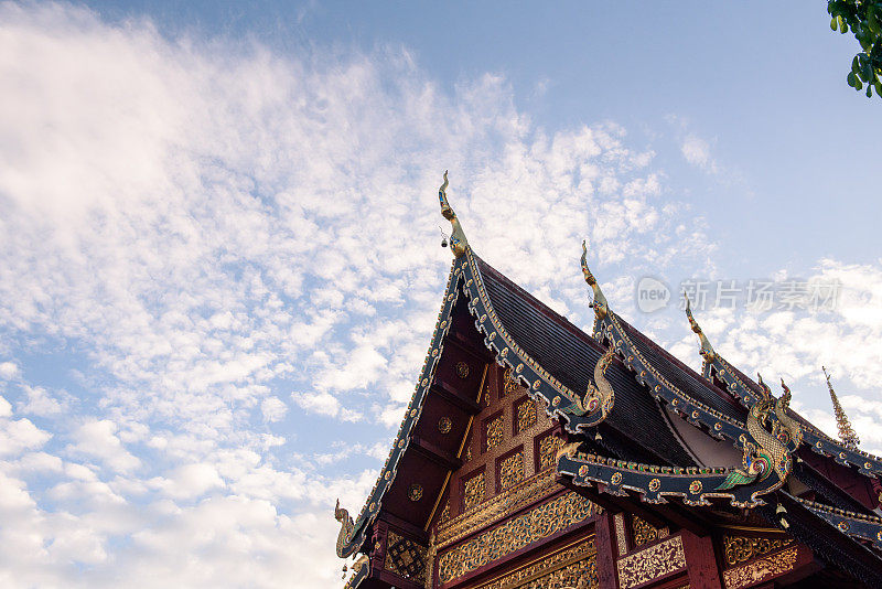 泰国清迈的兰纳风格寺庙