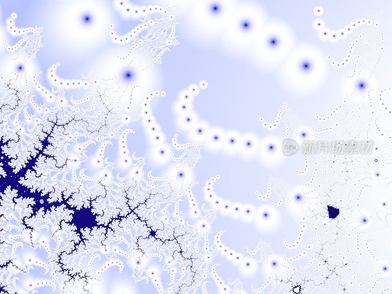 蓝色和白色抽象分形背景