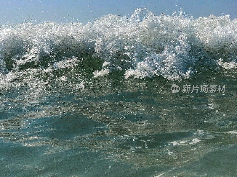 印度果阿，海浪冲向相机