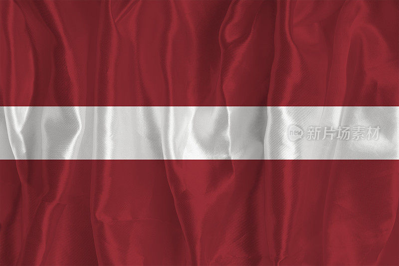 以丝绸为背景的拉脱维亚国旗是一个伟大的国家象征。国家的官方国家象征