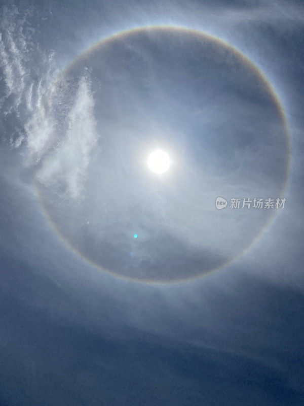 光晕是光(太阳)与悬浮在大气中的冰晶相互作用产生的一种光学现象。