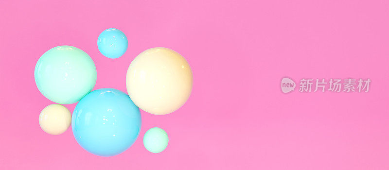 粉彩泡泡汇聚，形成抽象象征
