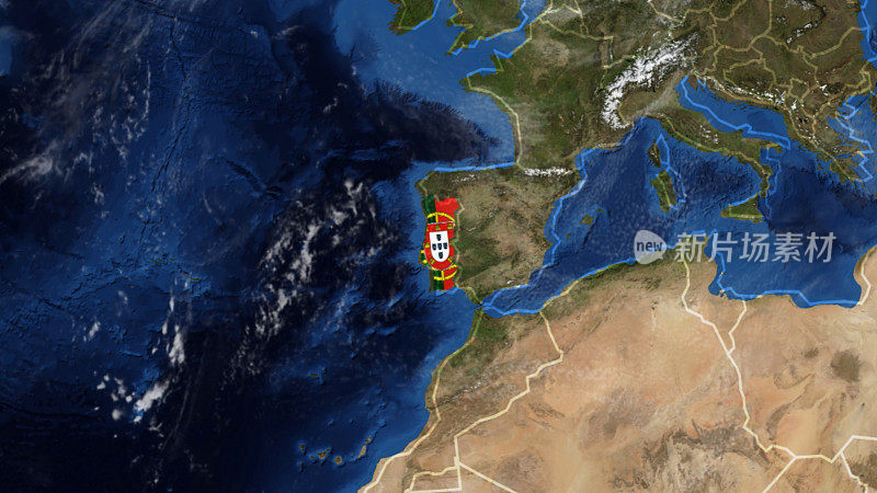 葡萄牙国旗装饰地图