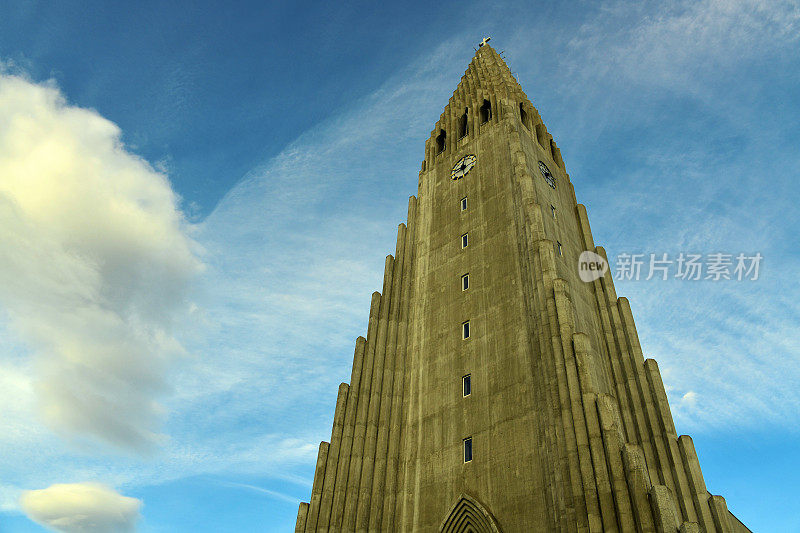 Hallgrímskirkja教堂阶梯钟楼，Reykjavík，冰岛
