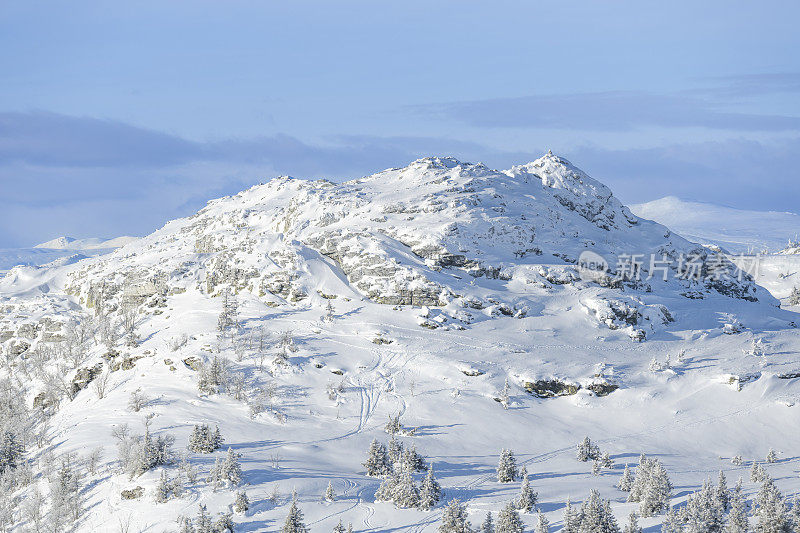 从滑雪坡在Kvitfjell高山滑雪胜地在挪威