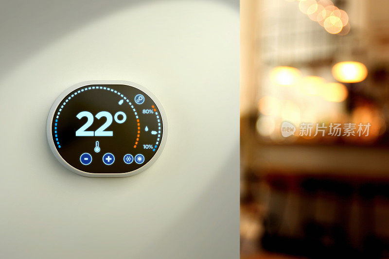 智能家居气候控制系统:摄氏温度墙显示