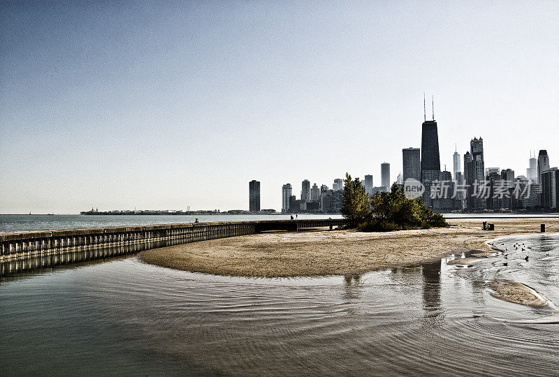 密歇根芝加哥海滩湖