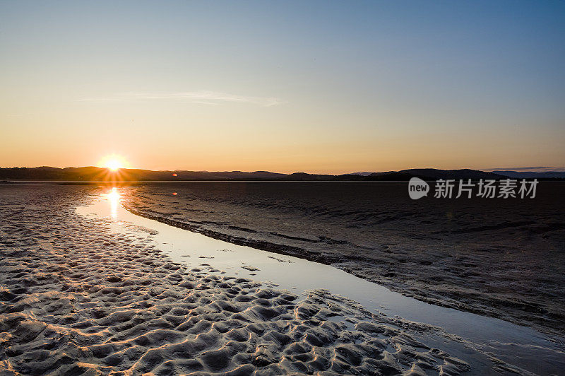 莫克姆湾:退潮时的肯特河河口