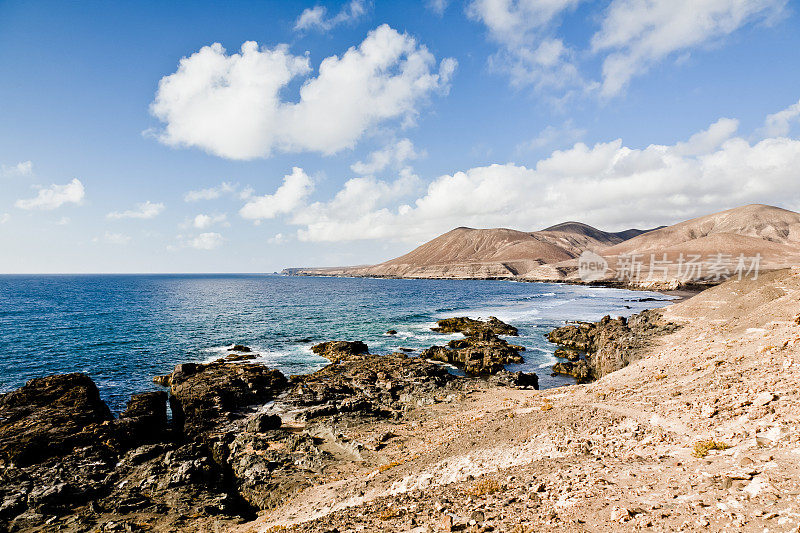 火山海景。Fuerteventura