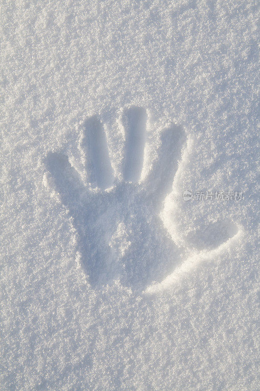 雪里有两个手印