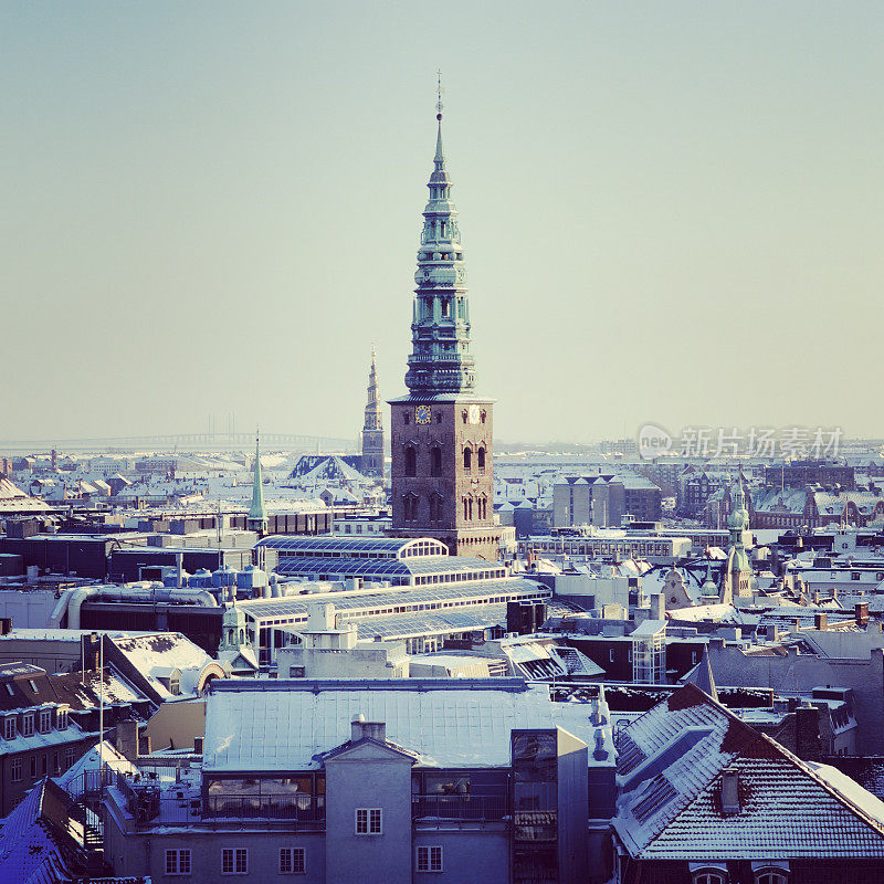 哥本哈根冬天的城市