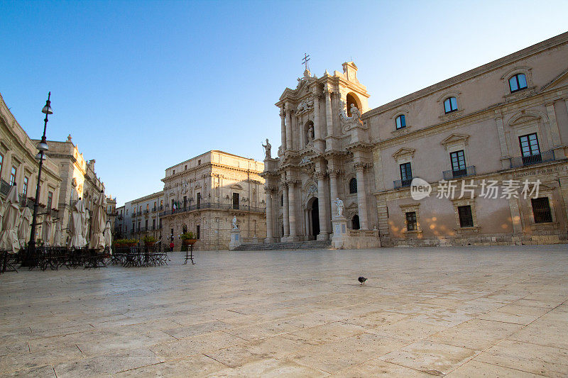 广场大教堂和锡拉库萨(锡拉库萨)，意大利西西里岛