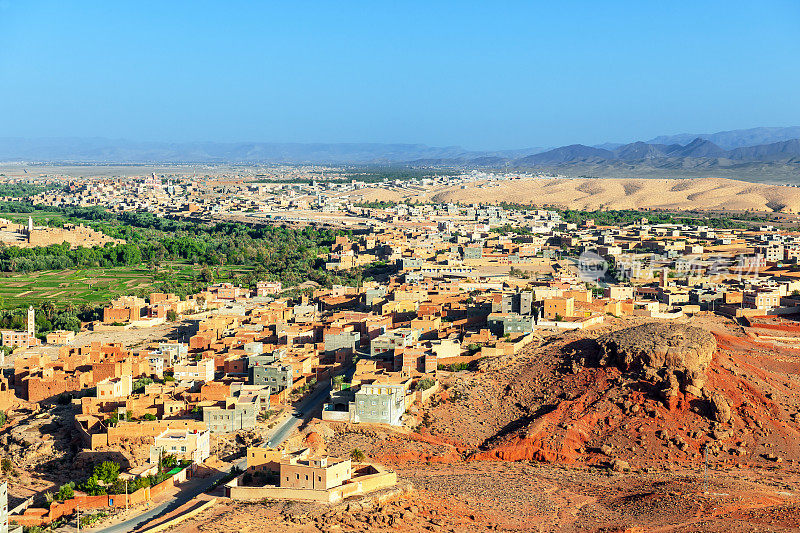 北非摩洛哥Tinerhir和Atlas山的Kasbah